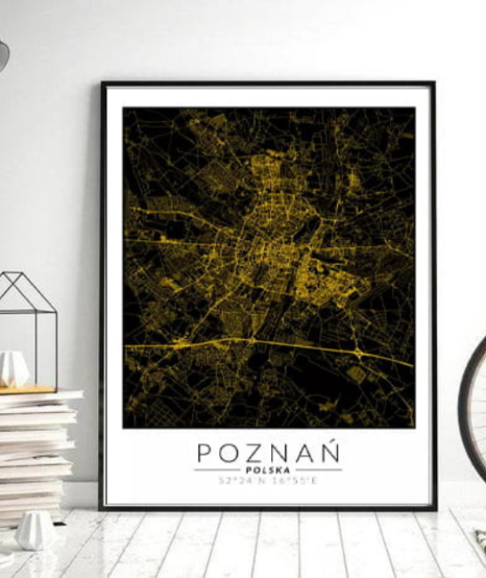 Mapa złota - Poznań 30x40